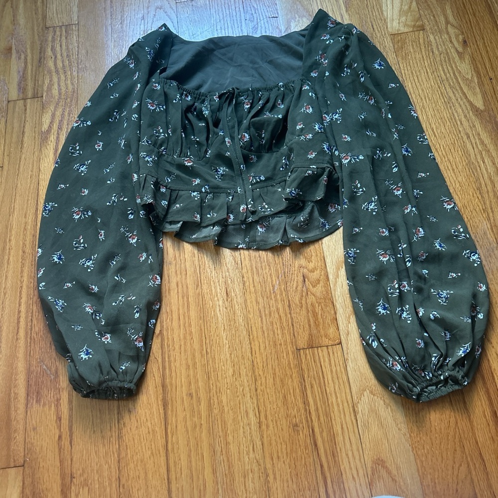 Floral Green Women's Top